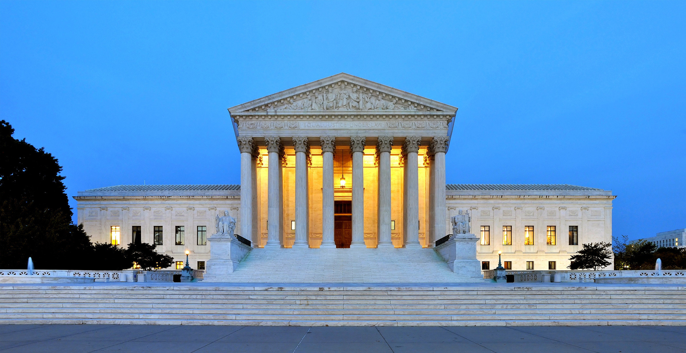 The United States Supreme Court building at dusk, representing federal procurement